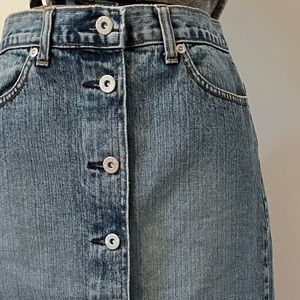 J Crew Button Front Denim Skirt 6